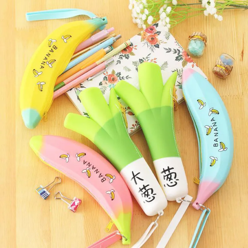 Creativity Cute Silicone Pencil Case Kawaii Banana Plastic Pencilcase Kids Pen Bag School Zipper Pencil Coin Pocket Stationery
Creativity Cute Silicone Pencil Case Kawaii Banana Plastic Pencilcase Kids Pen Bag School Zipper Pencil Coin Pocket Stationery