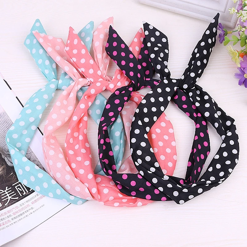 Women Girls Korean Bunny Rabbit Ear Headwear Metal Wire Hair Accessories Cute Hair Band Ribbon Dot Hairband Fashion
Women Girls Korean Bunny Rabbit Ear Headwear Metal Wire Hair Accessories Cute Hair Band Ribbon Dot Hairband Fashion