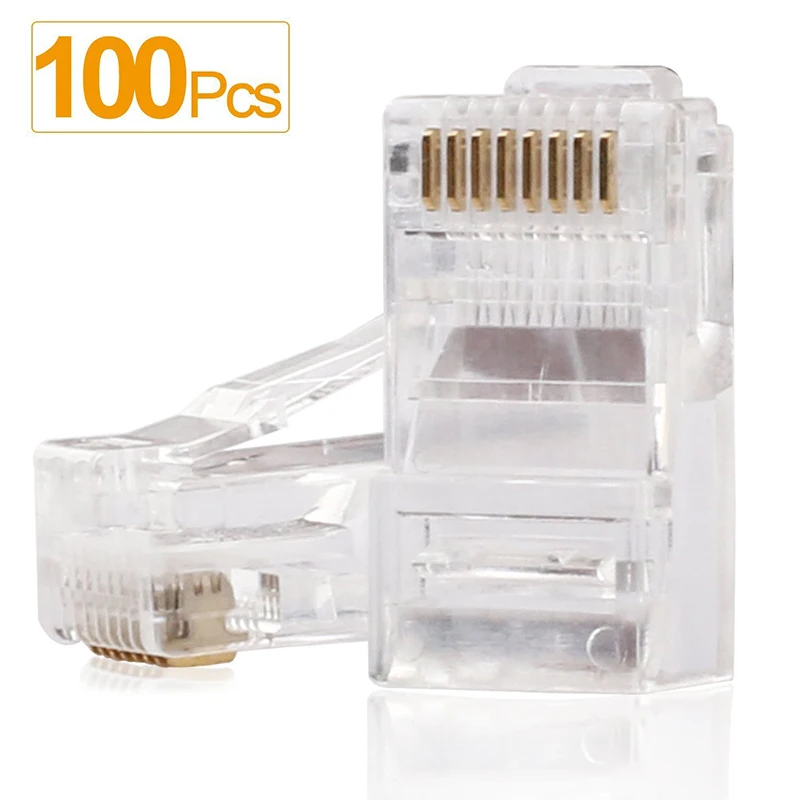 Portefeuille 100PCS RJ45 Connector RJ45 Crimp Ends 8P8C UTP Network Plug for CAT5 CAT5E Stranded Cable Solid Crystal Head RJ 45
Portefeuille 100PCS RJ45 Connector RJ45 Crimp Ends 8P8C UTP Network Plug for CAT5 CAT5E Stranded Cable Solid Crystal Head RJ 45