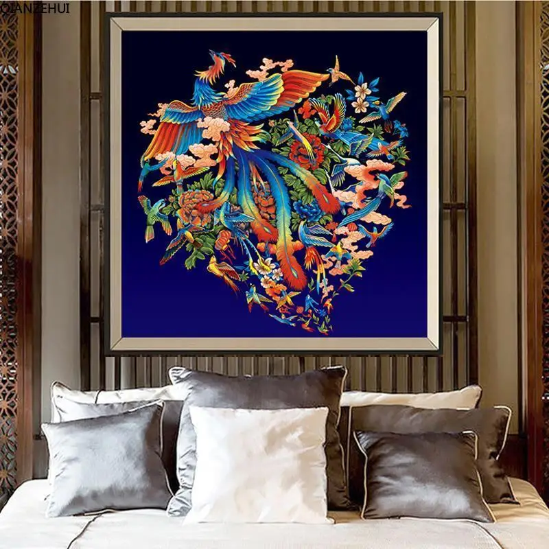 QIANZEHUI,DIY Diamond Embroidery,Round Diamon Full Hundred birds toward the phoenix Diamond painting cross stitch,needlework
QIANZEHUI,DIY Diamond Embroidery,Round Diamon Full Hundred birds toward the phoenix Diamond painting cross stitch,needlework
