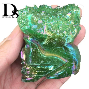 Natural Crystal Cluster Skull Figurine Drusy Points Wands Aura Angel Titanium Stones Cranium Statue Healing Gifts Decoration
Natural Crystal Cluster Skull Figurine Drusy Points Wands Aura Angel Titanium Stones Cranium Statue Healing Gifts Decoration
