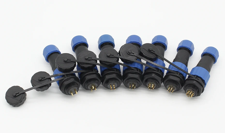 Description Picture 2 of itemSP16 Waterproof Straight Aviation connector 2/3/4/5/6/7/9Pin IP68 industrial cable connector Male plug and Femal socket