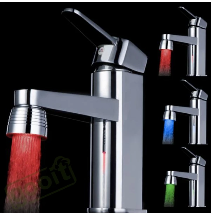 Temperature Sensor 3 Color Water Tap Faucet RGB Glow Shower Colorful LED Light with adapter
Temperature Sensor 3 Color Water Tap Faucet RGB Glow Shower Colorful LED Light with adapter
