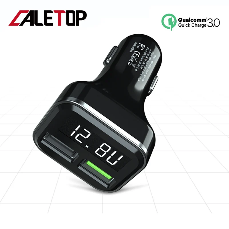 CALETOP Quick Charge Car Chaeger Support Qualcomm QC 3.0 Fast Charge LED Display 2 USB Charger for iPhone for Xiaomi for Samsung
CALETOP Quick Charge Car Chaeger Support Qualcomm QC 3.0 Fast Charge LED Display 2 USB Charger for iPhone for Xiaomi for Samsung