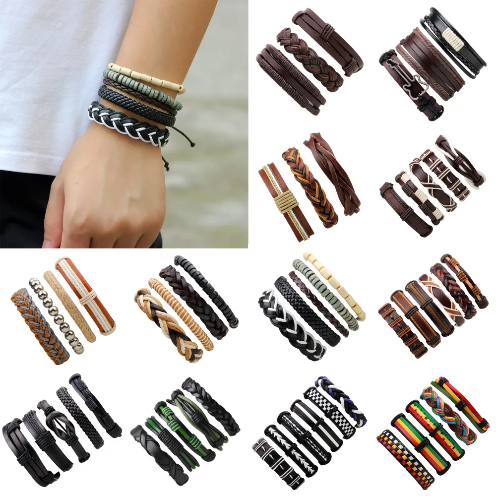 5Pcs/Set Men's Vintage Woven Leather Adjustable Bracelet Multi-color Simple Leather Cuff Bracelet Bangle Unisex Handmade Jewelry
5Pcs/Set Men's Vintage Woven Leather Adjustable Bracelet Multi-color Simple Leather Cuff Bracelet Bangle Unisex Handmade Jewelry