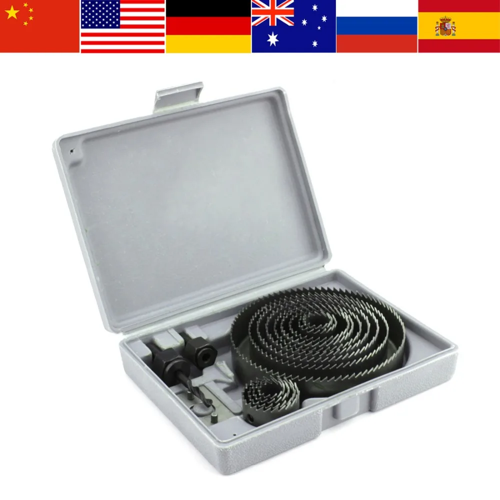 16Pcs Woodworking Hole Saw Set Metal Hole Saw Drilling Set Drill Cutter Tools+Case 19-127mm
16Pcs Woodworking Hole Saw Set Metal Hole Saw Drilling Set Drill Cutter Tools+Case 19-127mm