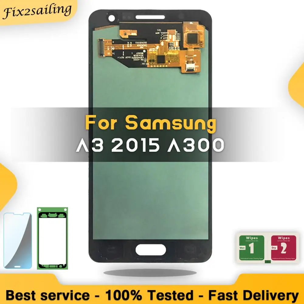 Дисплей с тачскрином Super AMOLED для Samsung Galaxy A3 100% A300 A3000 2015 дюймов | Мобильные телефоны