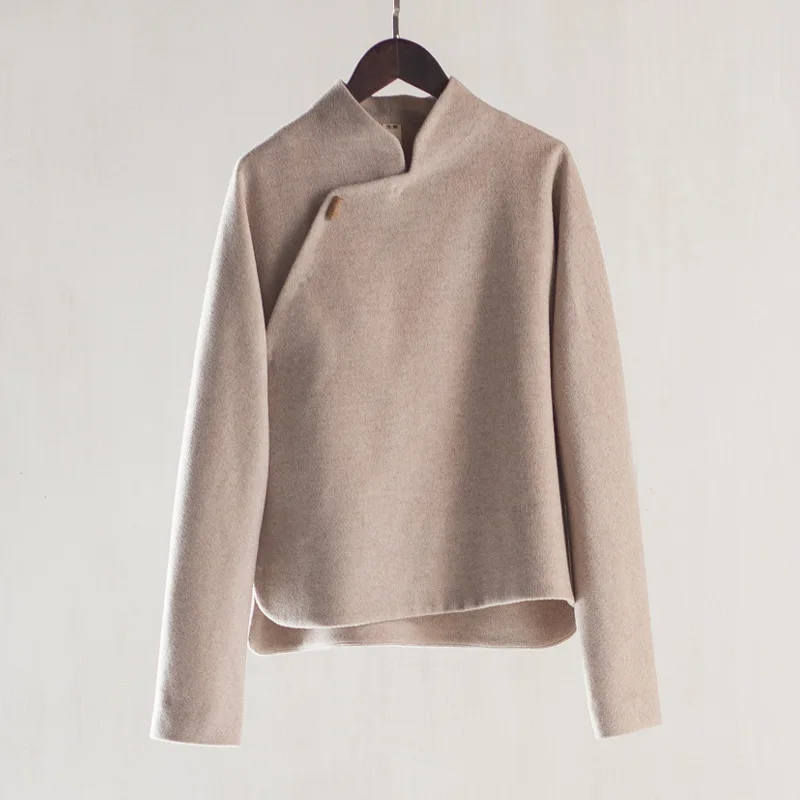 2019 Winter Women High Quality Brand Chinese Style Slant Collar Short Wool Coat Overcoat Vintage Brief Grey Woolen Jacket Coats
2019 Winter Women High Quality Brand Chinese Style Slant Collar Short Wool Coat Overcoat Vintage Brief Grey Woolen Jacket Coats