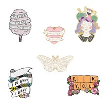 Dulce chica corazón mariposa FY flor I do what I want Pins Sweet broches colección solapa pin esmalte pin insignia para los hombres y las mujeres(China)