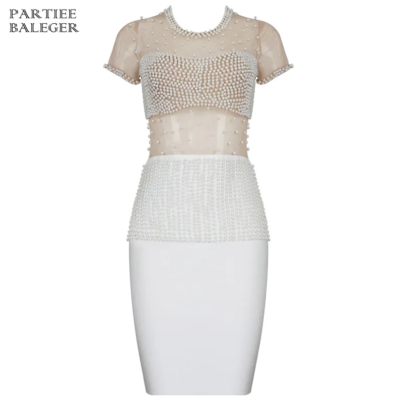 2019 New Arrival Trendy Pearls Design Short Sleeves Sexy Sheer Mesh O Neck Mini Club Dress Celebrity Evening Party Bandage Dress
2019 New Arrival Trendy Pearls Design Short Sleeves Sexy Sheer Mesh O Neck Mini Club Dress Celebrity Evening Party Bandage Dress