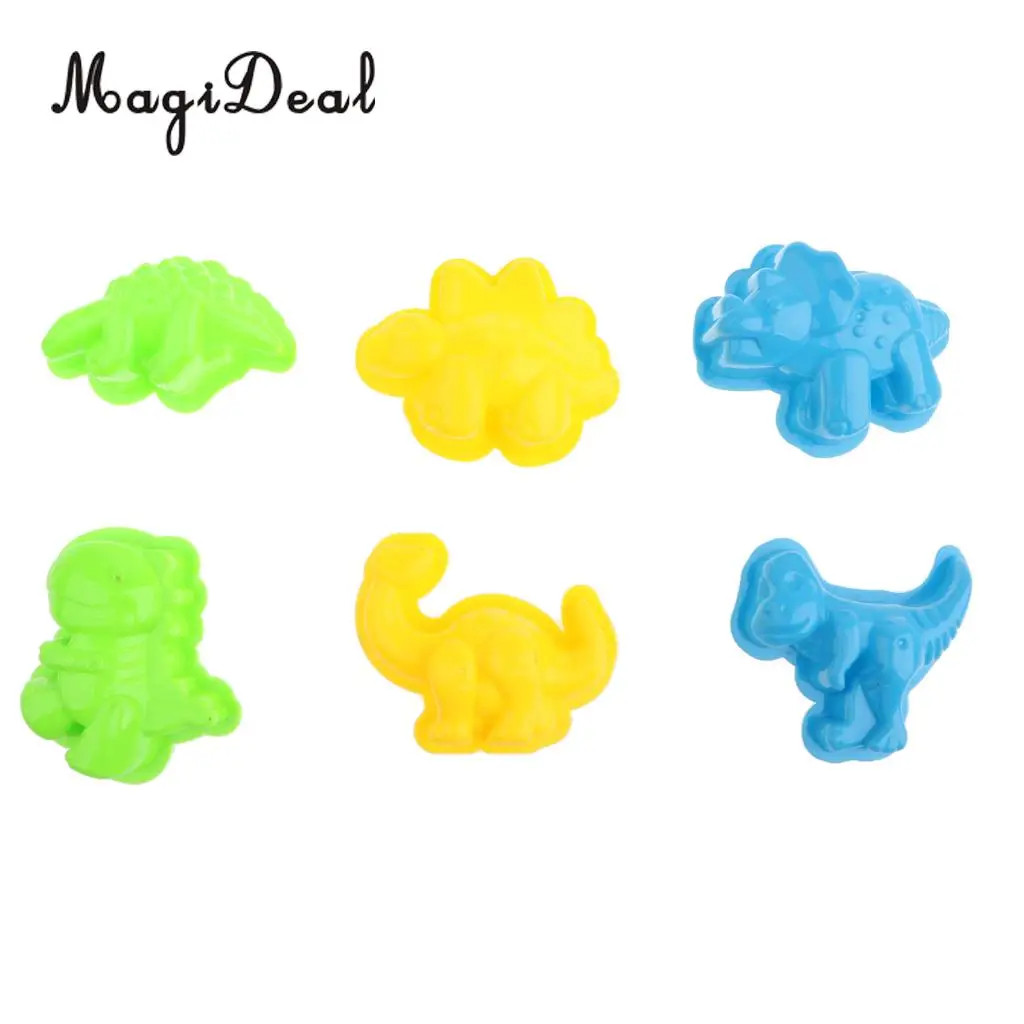 6Pcs/Set Plastic Mini Dinosaur Sand Molds Beach Building Toys Kids Children Toddlers Fun Activity Intellengence Toys