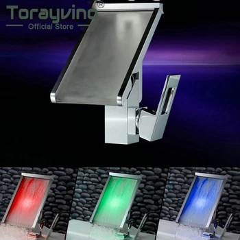 Waterfall Bathroom Basin Led Faucet Water Power Basin Mixer Chrome Single Handle Faucet 3 Colors Change LED Tap JN6110A
Waterfall Bathroom Basin Led Faucet Water Power Basin Mixer Chrome Single Handle Faucet 3 Colors Change LED Tap JN6110A