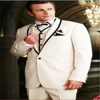 Latest Coat Pant Designs Beige Groom Tuxedo Custom Made Mens Wedding Suits Groomsman Suit Jacket+Pants+Vest+Bow tie+Handkerchief
Latest Coat Pant Designs Beige Groom Tuxedo Custom Made Mens Wedding Suits Groomsman Suit Jacket+Pants+Vest+Bow tie+Handkerchief