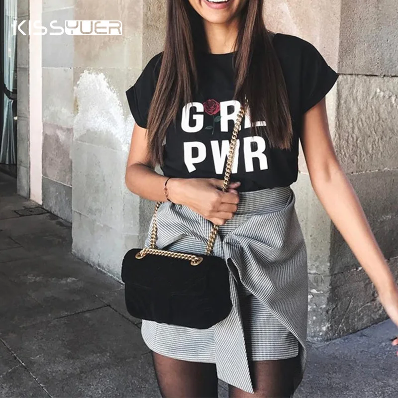 KISSYUER Summer Girl Power Rose Black Fanny T Shirt Women Letter White Cotton Ladies T-Shirt Streetwear Flowers Tops Tee Female
KISSYUER Summer Girl Power Rose Black Fanny T Shirt Women Letter White Cotton Ladies T-Shirt Streetwear Flowers Tops Tee Female