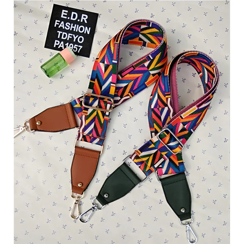 2018 Colorful adjustable ladies bag accessories ethnic style color diagonal wide ribbon shoulder strap
2018 Colorful adjustable ladies bag accessories ethnic style color diagonal wide ribbon shoulder strap