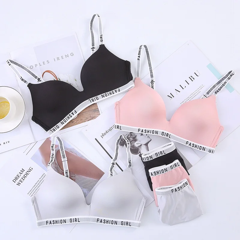 Sports Letter Shoulder Strap Sleep Bra Set One Piece Lightt Seamless Underwear Fashion Sexy No Steel Ring Beauty Back lingerie
Sports Letter Shoulder Strap Sleep Bra Set One Piece Lightt Seamless Underwear Fashion Sexy No Steel Ring Beauty Back lingerie