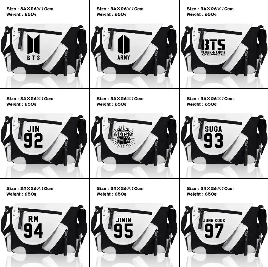 Kpop BTS Bangtan Boys shoulder bag BTS21 RM JIN canvas zipper Messenger Bag schoolbag Leisure Bags Handbag Crossbody Bag Satchel
Kpop BTS Bangtan Boys shoulder bag BTS21 RM JIN canvas zipper Messenger Bag schoolbag Leisure Bags Handbag Crossbody Bag Satchel