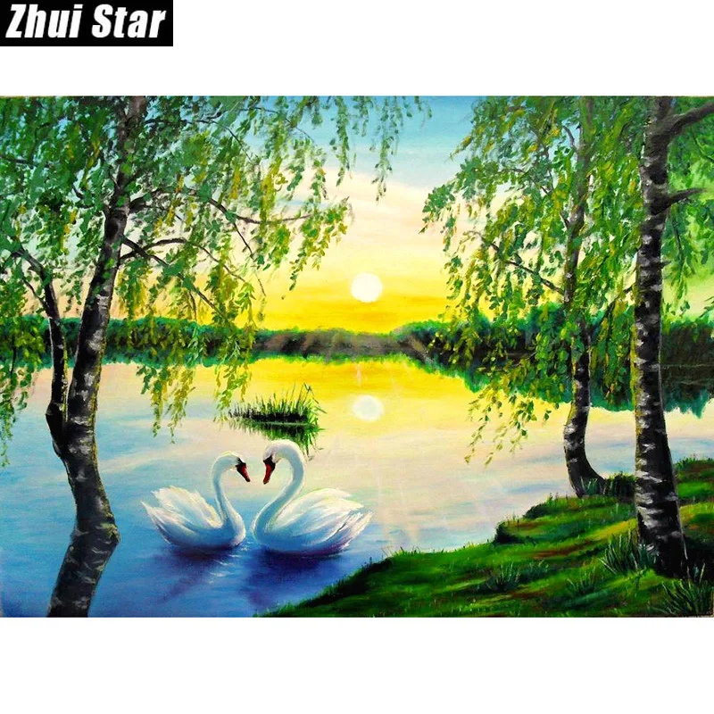 Zhui Star Full Square Drill 5D DIY Diamond Painting "Swan Lake" 3D Embroidery set Cross Stitch Mosaic Decor gift VIP
Zhui Star Full Square Drill 5D DIY Diamond Painting "Swan Lake" 3D Embroidery set Cross Stitch Mosaic Decor gift VIP