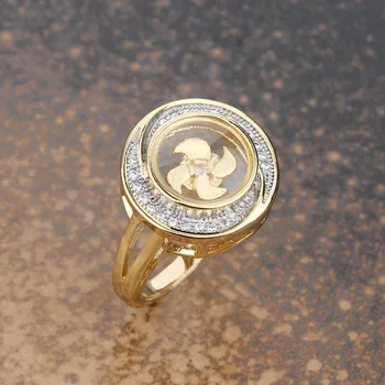 Lucky Finger Ring the Middle East 18 Gold Color Zircon Micro Paved Ring Unisex Rotatable Windmill Jewelry Dropshipping Wholesale
Lucky Finger Ring the Middle East 18 Gold Color Zircon Micro Paved Ring Unisex Rotatable Windmill Jewelry Dropshipping Wholesale