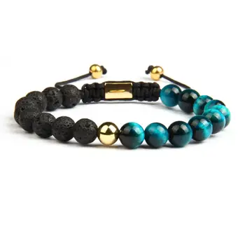 Ailatu Jewelry Stone Braided Bracelet with 8mm Natural Tiger Eye & Lava Stone Beads Stainless Steel
Ailatu Jewelry Stone Braided Bracelet with 8mm Natural Tiger Eye & Lava Stone Beads Stainless Steel