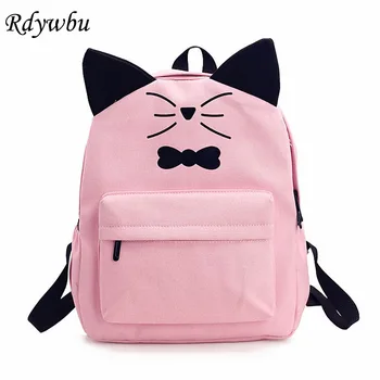 Rdywbu Cute Cat Bow Printing Canvas Backpack Teenage Girls Cartoon School Book Bag Cheap Animal Travel Rucksack Mochila B609
Rdywbu Cute Cat Bow Printing Canvas Backpack Teenage Girls Cartoon School Book Bag Cheap Animal Travel Rucksack Mochila B609