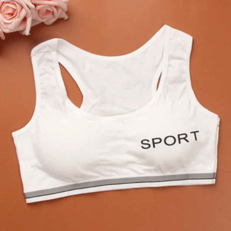 New Sporting Girls Bra Little Development Period Underwear Pure Cotton Students Small Wide Shoulder Vest Children F0032 | Женская одежда