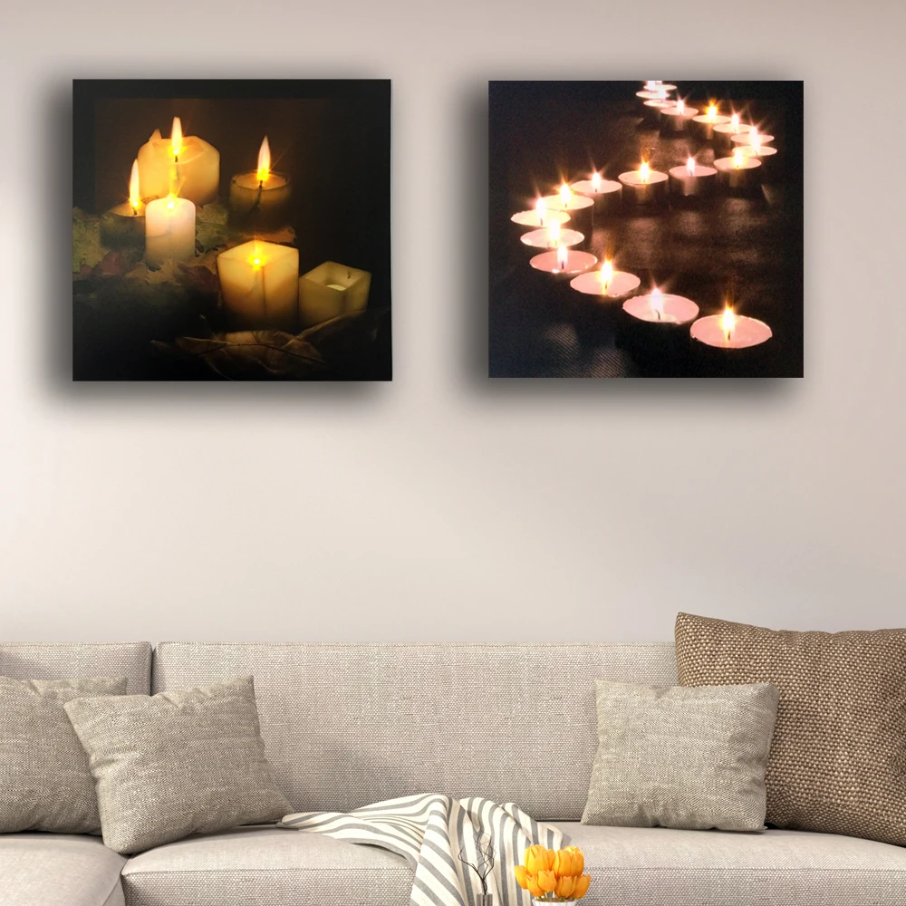 Lighted Canvas painting Twinkling candles wall plaque Canvas Print Led Wall Art picture home decoration battery open 16x16INCH
Lighted Canvas painting Twinkling candles wall plaque Canvas Print Led Wall Art picture home decoration battery open 16x16INCH