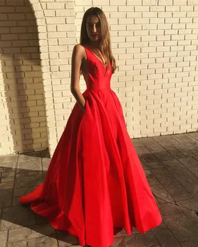 Red Long Prom Dress Sexy Deep V Neck Open Back Simple Satin Formal Evening Dresses For Women Plus Size Cheap Gala Party Gowns
Red Long Prom Dress Sexy Deep V Neck Open Back Simple Satin Formal Evening Dresses For Women Plus Size Cheap Gala Party Gowns