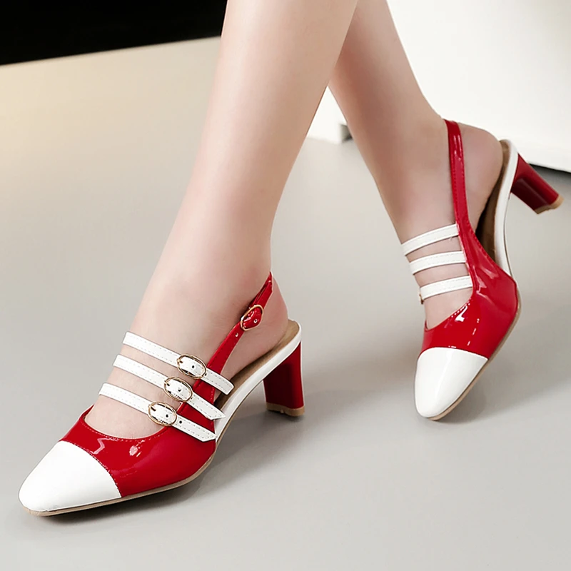 S.Romance Women Sandals Plus Size 34-43 2019 New Fashion Square Heels New Office Ladies Pumps Shoes Woman Black White Red SS176
S.Romance Women Sandals Plus Size 34-43 2019 New Fashion Square Heels New Office Ladies Pumps Shoes Woman Black White Red SS176