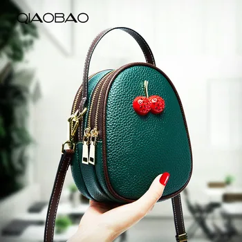 QIAOBAO 2020 Contrast color shoulder bag 100% Genuine Leather cherry bag fashion wild Messenger bag summer small bag
QIAOBAO 2020 Contrast color shoulder bag 100% Genuine Leather cherry bag fashion wild Messenger bag summer small bag