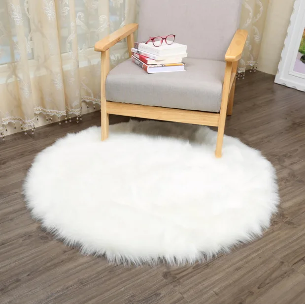 

Deluxe Super Soft Fluffy Shaggy Home Decor Faux Sheepskin Silky Rug for Floor Sofa Chair Cover Seat Pad Couch Pad Area Carpet