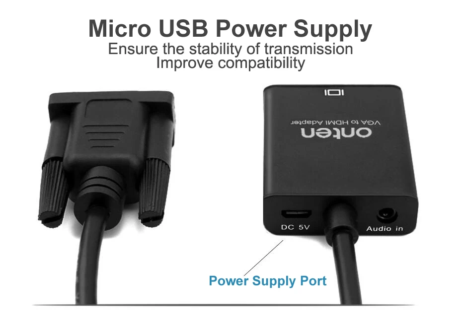 VGA to HDMI Cable Converter Adapter 7