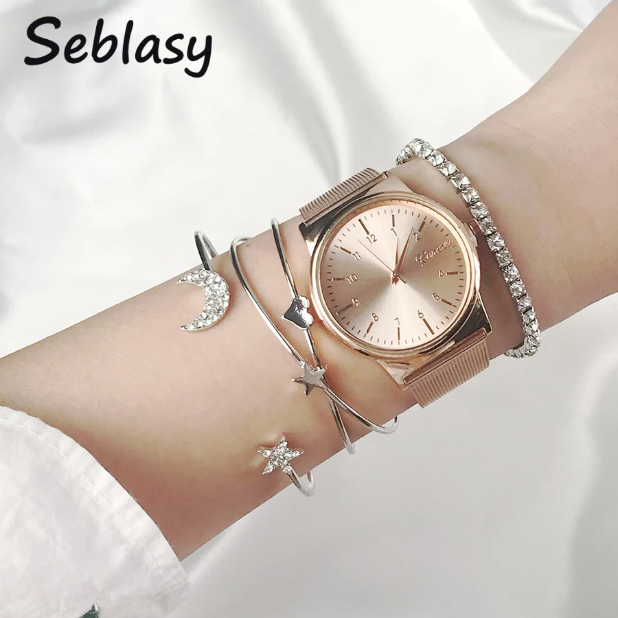 Sebalsy 4pcs/Set Punk Open Stars Moons Hearts Crystal Bracelets & Bangles for Women Cuff Jewelry Party Gifts Gold Silver Color
Sebalsy 4pcs/Set Punk Open Stars Moons Hearts Crystal Bracelets & Bangles for Women Cuff Jewelry Party Gifts Gold Silver Color