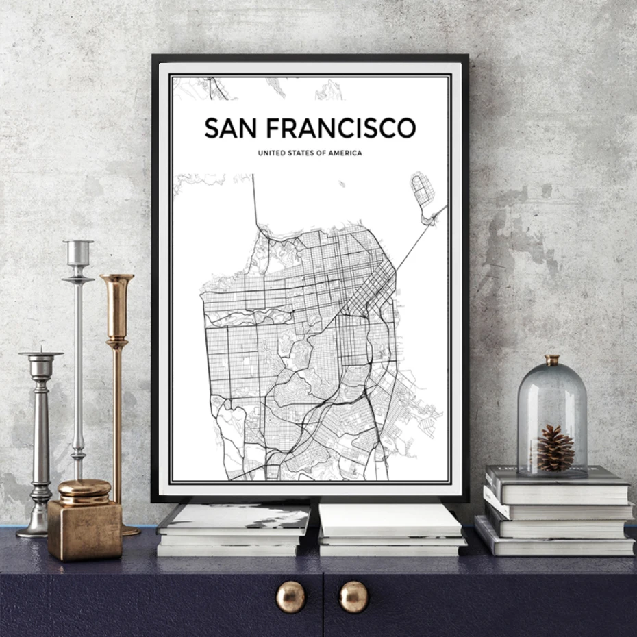 San Francisco City Map Canvas Paintings Nordic Posters and Prints Wall Art Pictures For Living Room Modern Home Decor No Frame
San Francisco City Map Canvas Paintings Nordic Posters and Prints Wall Art Pictures For Living Room Modern Home Decor No Frame