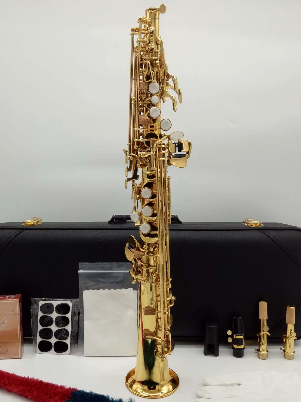 Yanagisawa Soprano Saxophone S-992 Gold Lacquer Sax Soprano Mouthpiece Ligature Reeds Neck Musical Instrument Accessories
Yanagisawa Soprano Saxophone S-992 Gold Lacquer Sax Soprano Mouthpiece Ligature Reeds Neck Musical Instrument Accessories