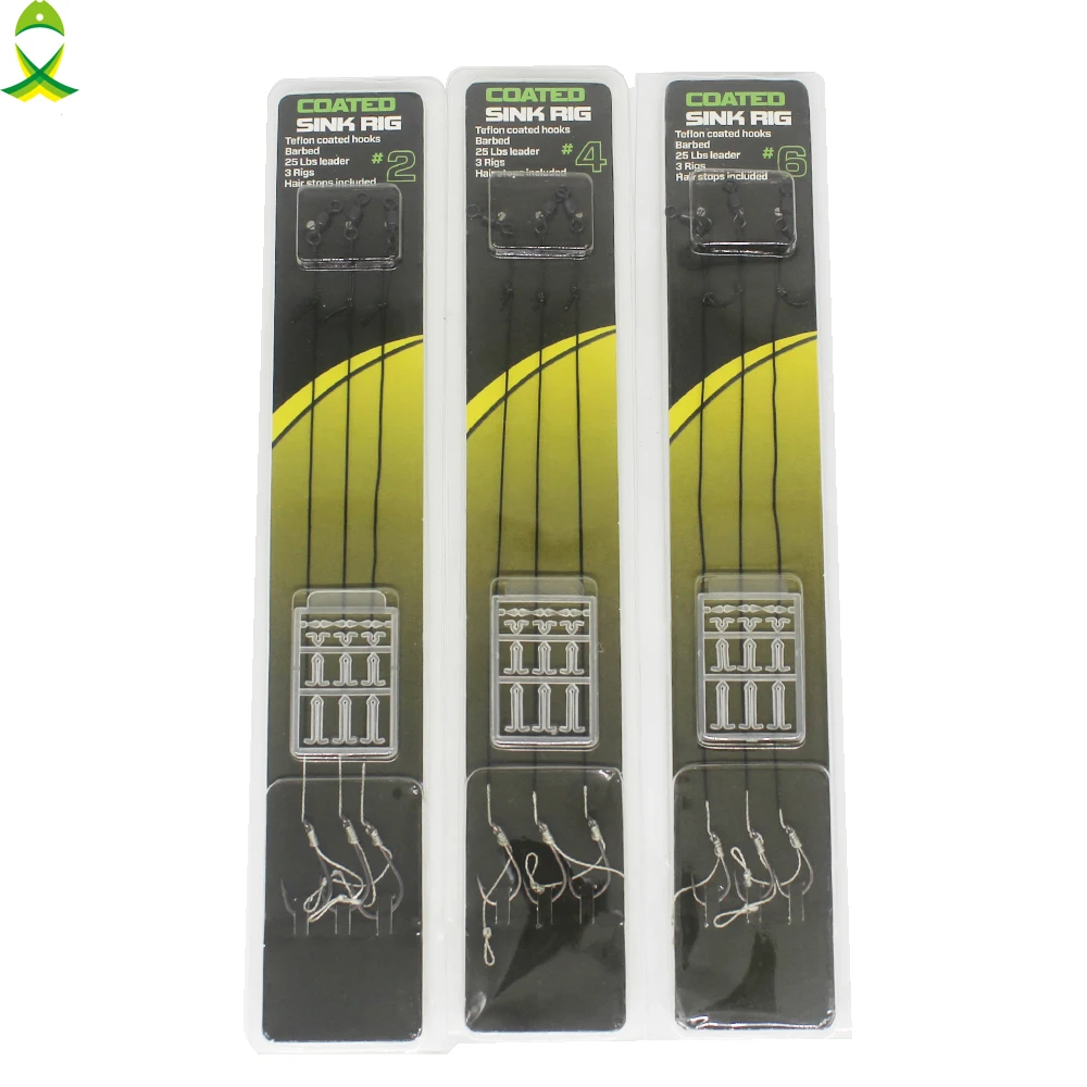 JSM 9pcs 3packs Carp coated sink rig barbed 25LB leader include hair stops carp fishingrigs lead bait hook size 2# 4# 6#
JSM 9pcs 3packs Carp coated sink rig barbed 25LB leader include hair stops carp fishingrigs lead bait hook size 2# 4# 6#