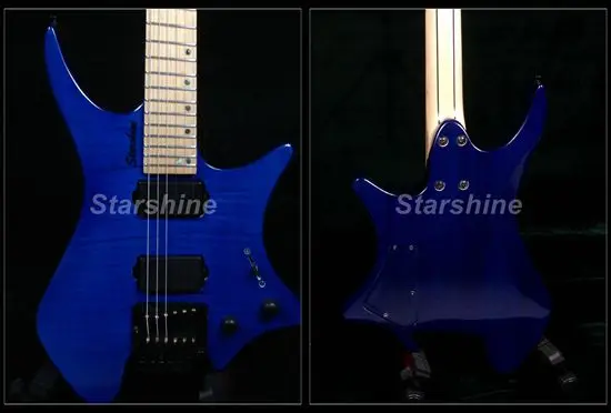 Starshine Headless Guitar YL-WT40 1PC Mahogany Body Pull/Push Knob Fanned Frets 5pcs wood Neck Flamed Maple Tremolo Bridge
Starshine Headless Guitar YL-WT40 1PC Mahogany Body Pull/Push Knob Fanned Frets 5pcs wood Neck Flamed Maple Tremolo Bridge