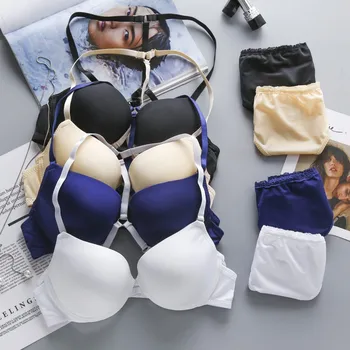 Fashion 2019 Brief Set Simple Smooth Cross Beauty Back Gathered Bra + Underwear Set Women Solid Color Bra Set
Fashion 2019 Brief Set Simple Smooth Cross Beauty Back Gathered Bra + Underwear Set Women Solid Color Bra Set
