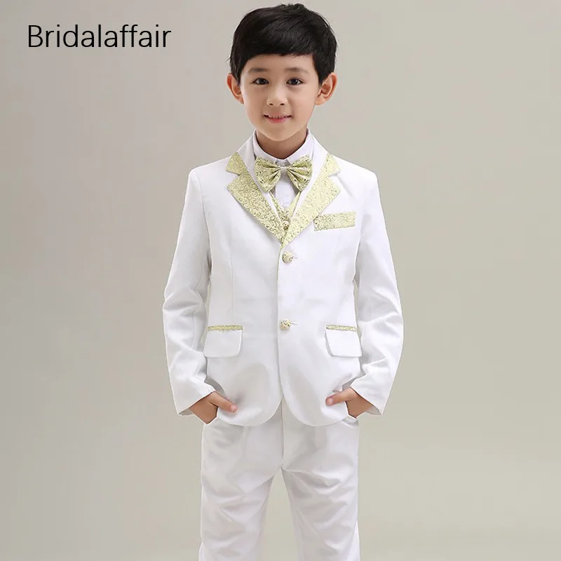 Wonderful Fashion Kids Suits Flower Boys Party Tuxedo Costume Suits Children Shiny White-gold Wedding Suit (Jacket+Pants+Vest)
Wonderful Fashion Kids Suits Flower Boys Party Tuxedo Costume Suits Children Shiny White-gold Wedding Suit (Jacket+Pants+Vest)