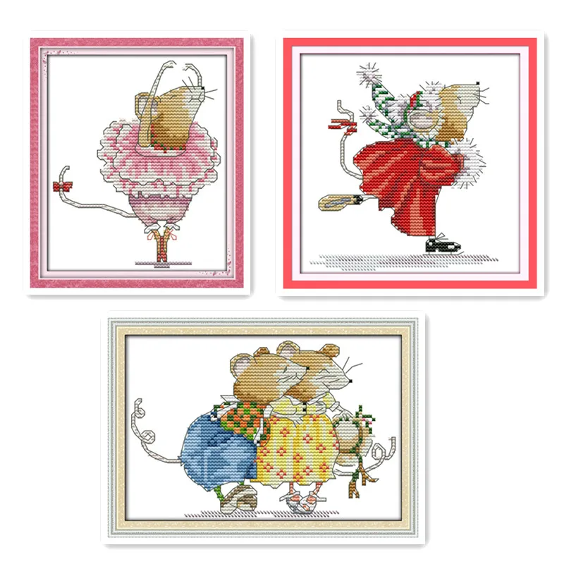 Cute cartoon mouse 11CT 14CT needle material package cross stitch kit creative fun hand-painted Chinese characteristics
Cute cartoon mouse 11CT 14CT needle material package cross stitch kit creative fun hand-painted Chinese characteristics