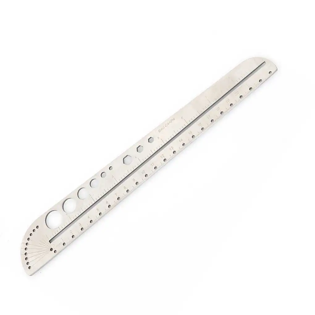 Stainless Steel Millimeters Inches Dual Unit Ruler Angle Finder Drawing Circle Length Measuring Tool
Stainless Steel Millimeters Inches Dual Unit Ruler Angle Finder Drawing Circle Length Measuring Tool