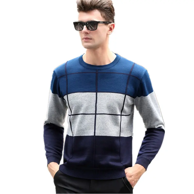 Plus Cashmere Striped Knitted Sweater Pullover 2020 Autumn Winter Men's Sweater Loose Casual Male Jumper Middle-aged Sweater Men
Plus Cashmere Striped Knitted Sweater Pullover 2020 Autumn Winter Men's Sweater Loose Casual Male Jumper Middle-aged Sweater Men