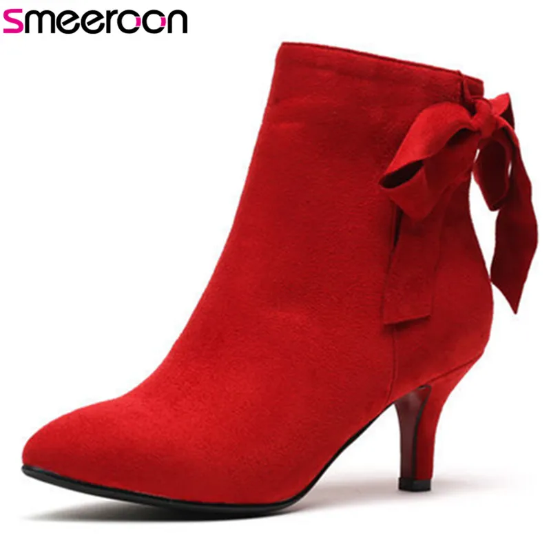 Smeeroon 2018 new autumn winter boots zip high heels ankle boots for women pointed toe women boots wedding shoes 
Smeeroon 2018 new autumn winter boots zip high heels ankle boots for women pointed toe women boots wedding shoes