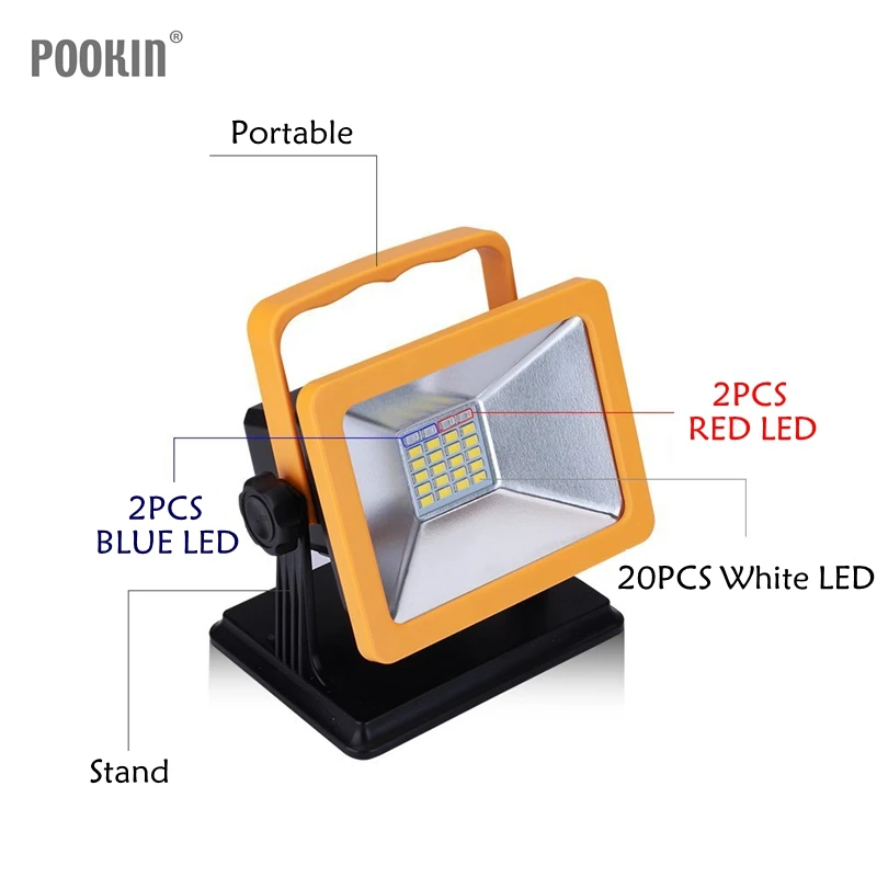 IP65 15W LED Flood Light Portable SpotLights Rechargeable Flashlight Camping Outdoor LED Work Emergency Warning Light
IP65 15W LED Flood Light Portable SpotLights Rechargeable Flashlight Camping Outdoor LED Work Emergency Warning Light