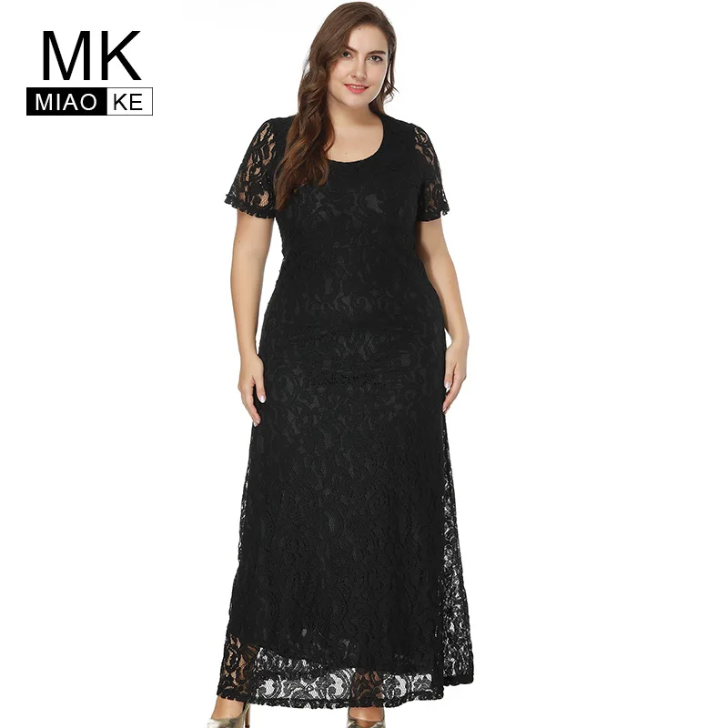 Miaoke plus size summer long Lace dress for women 4xl 5xl 6xl Sexy Round neck short sleeve hollow Party Dress elegant
Miaoke plus size summer long Lace dress for women 4xl 5xl 6xl Sexy Round neck short sleeve hollow Party Dress elegant