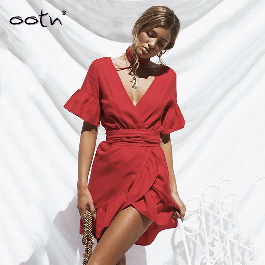 OOTN Ruffled Mini Dress Women Tunic Red Sundress Irregular Deep V Neck 2019 Summer Sun Dresses Female Short Sleeve Waistband
OOTN Ruffled Mini Dress Women Tunic Red Sundress Irregular Deep V Neck 2019 Summer Sun Dresses Female Short Sleeve Waistband