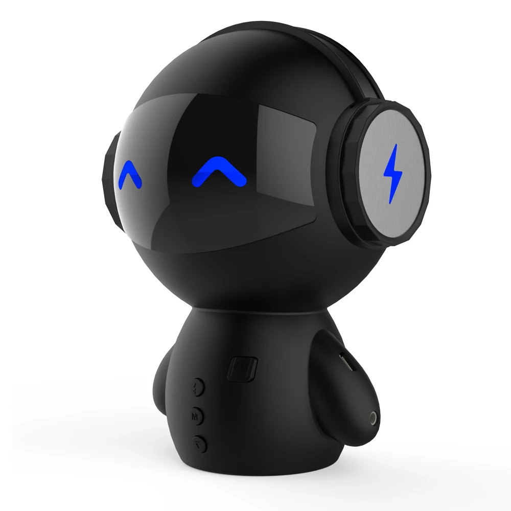 

New Innovative Robot Smart Blueototh Speaker With BT CSR 3.0 Plus Bass Music Calls Handsfree TF MP3 AUX And Power Bank Function.