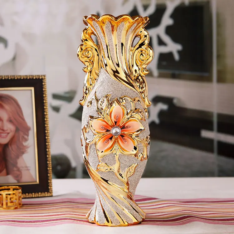 European Style Flower Holder Modern Fashion Ceramic Flowers Vase Decorative Plated Vases Decoration Golden Vase Gilded Vase
European Style Flower Holder Modern Fashion Ceramic Flowers Vase Decorative Plated Vases Decoration Golden Vase Gilded Vase