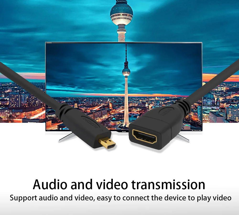 FSU Micro HDMI Male to HDMI D type Female Adapter Cable Convertor 1080P 6