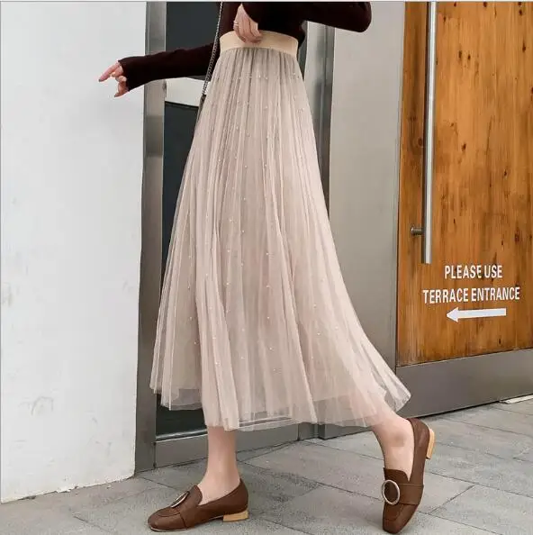 Womens Tulle Skirts beaded spring and summer pleated skirt draping high waist large size A word big long skirt ouc395
Womens Tulle Skirts beaded spring and summer pleated skirt draping high waist large size A word big long skirt ouc395